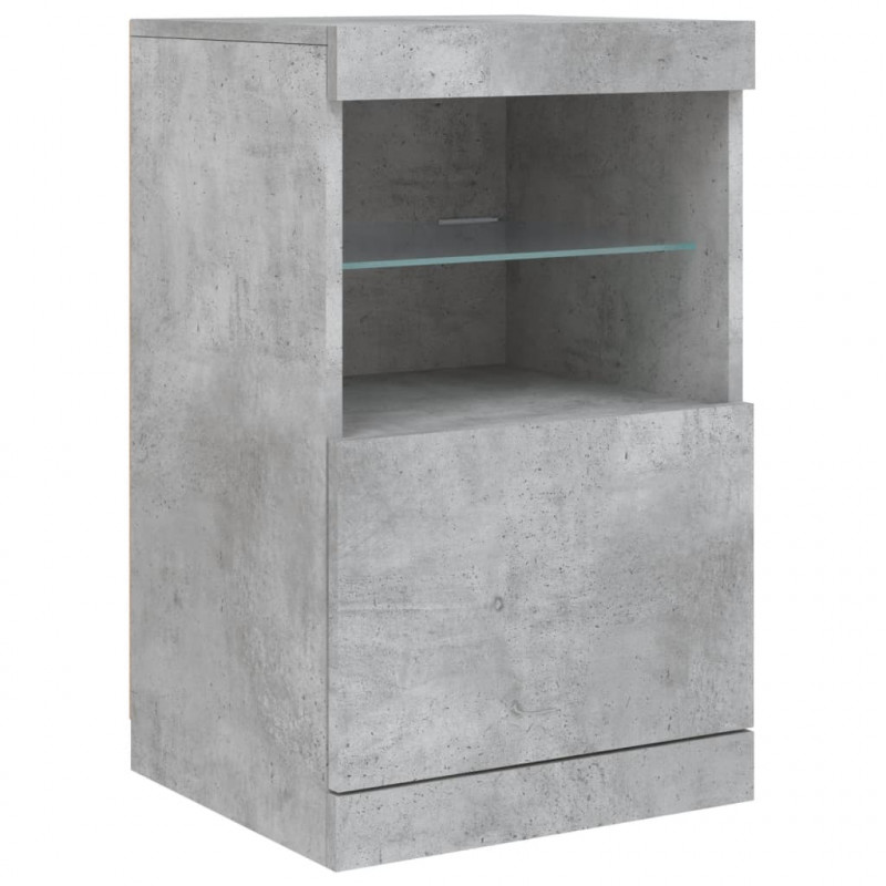 Szafka z oświetleniem LED, szarość betonu, 123x37x67 cm