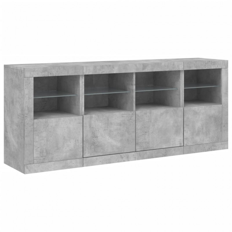 Szafka z oświetleniem LED, szarość betonu, 163x37x67 cm
