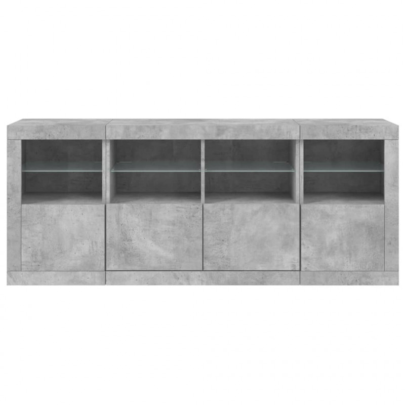 Szafka z oświetleniem LED, szarość betonu, 163x37x67 cm