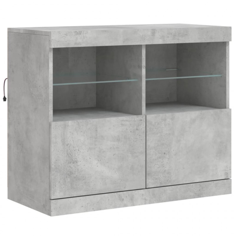 Szafka z oświetleniem LED, szarość betonu, 163x37x67 cm