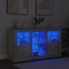 Szafka z oświetleniem LED, szarość betonu, 123x37x67 cm