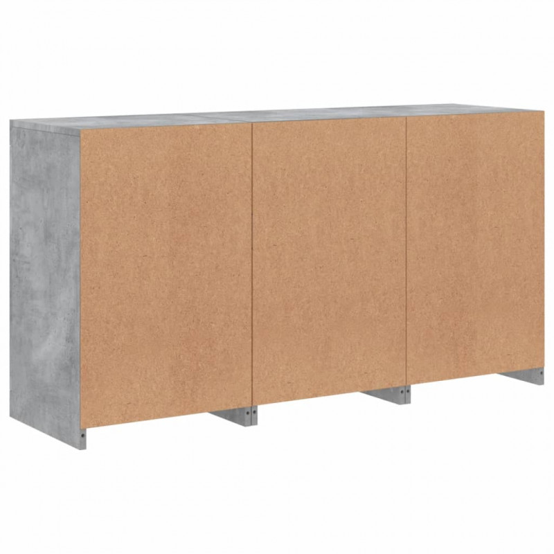 Szafka z oświetleniem LED, szarość betonu, 123x37x67 cm