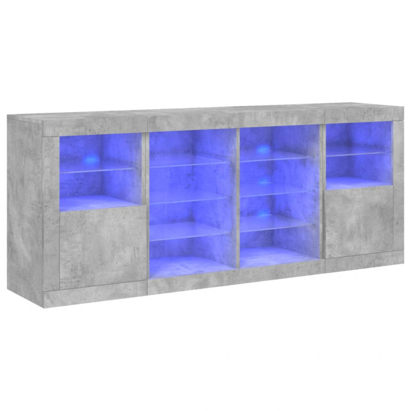 Szafka z oświetleniem LED, szarość betonu, 163x37x67 cm