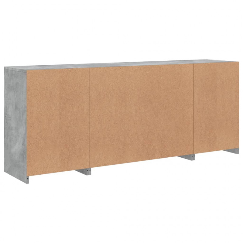 Szafka z oświetleniem LED, szarość betonu, 163x37x67 cm