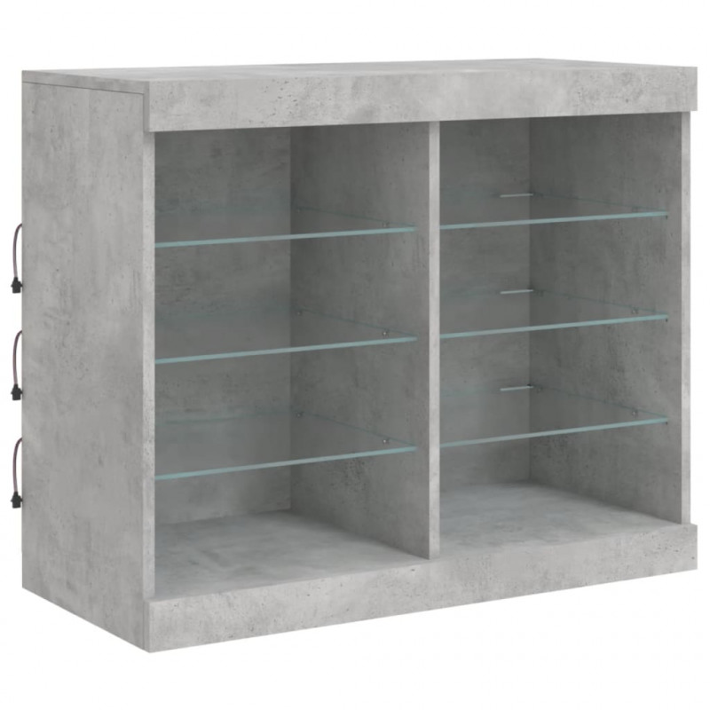 Szafka z oświetleniem LED, szarość betonu, 163x37x67 cm