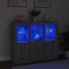 Szafki z oświetleniem LED, 3 szt., szary dąb sonoma