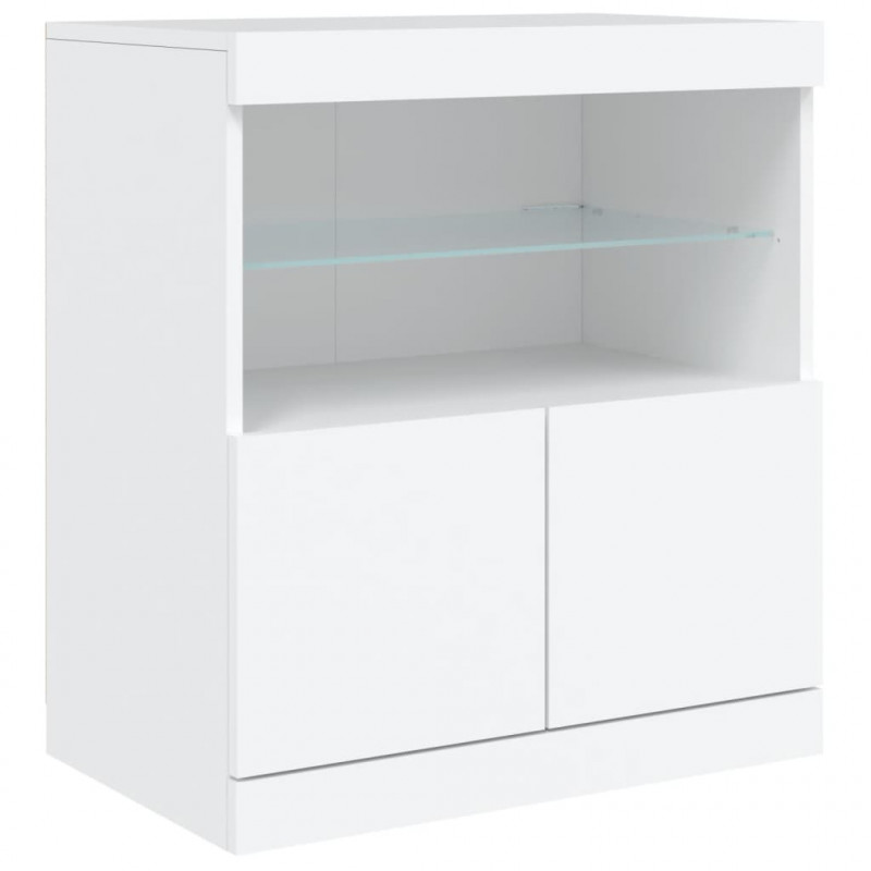 Szafka z oświetleniem LED, biała, 181,5x37x67 cm