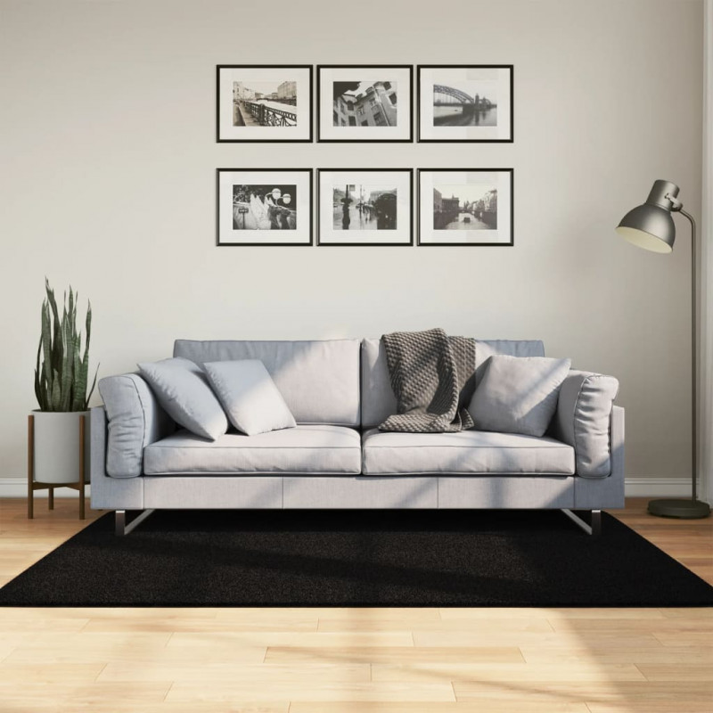 Dywan HUARTE z krótkim włosiem, czarny, 120x170 cm