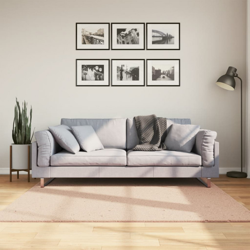 Dywan HUARTE z krótkim włosiem, różowy, 160x160 cm