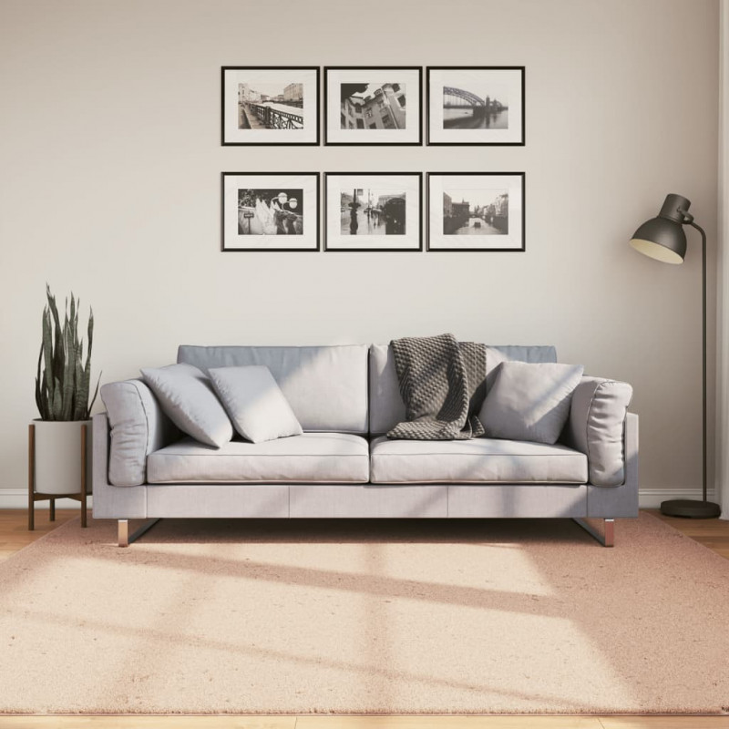 Dywan HUARTE z krótkim włosiem, różowy, 200x200 cm