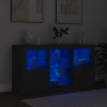 Szafka z oświetleniem LED, czarna, 123x37x67 cm