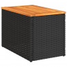Stoliki ogrodowe, 2 szt, czarne, 55x34x37cm, rattan PE i drewno