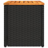 Stoliki ogrodowe, 2 szt, czarne, 55x34x37cm, rattan PE i drewno