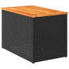 Stoliki ogrodowe, 2 szt, czarne, 55x34x37cm, rattan PE i drewno