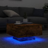 Stolik kawowy z LED, przydymiony dąb, 55x55x31 cm