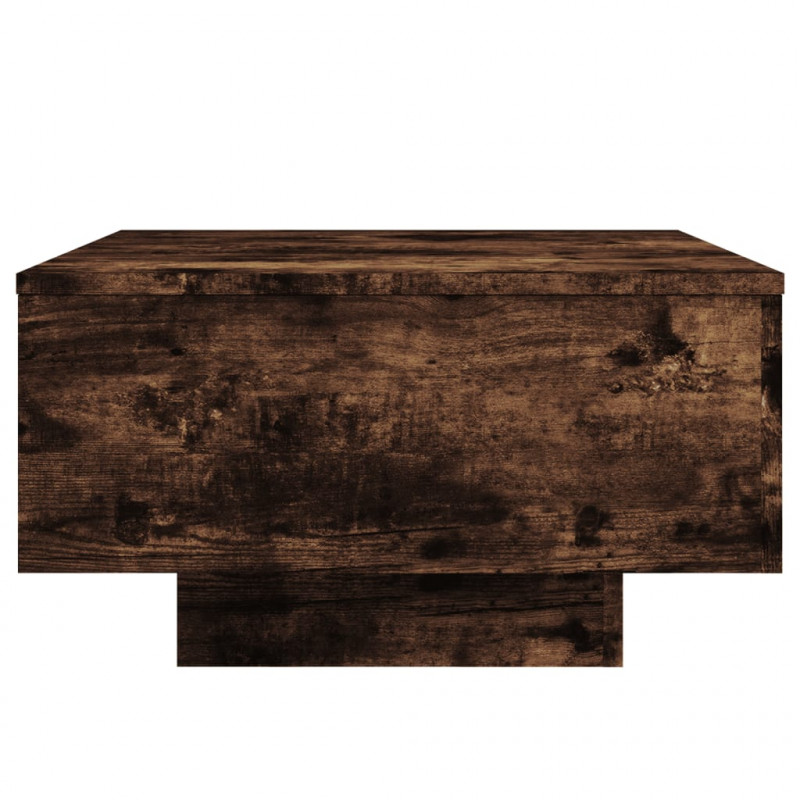 Stolik kawowy z LED, przydymiony dąb, 55x55x31 cm