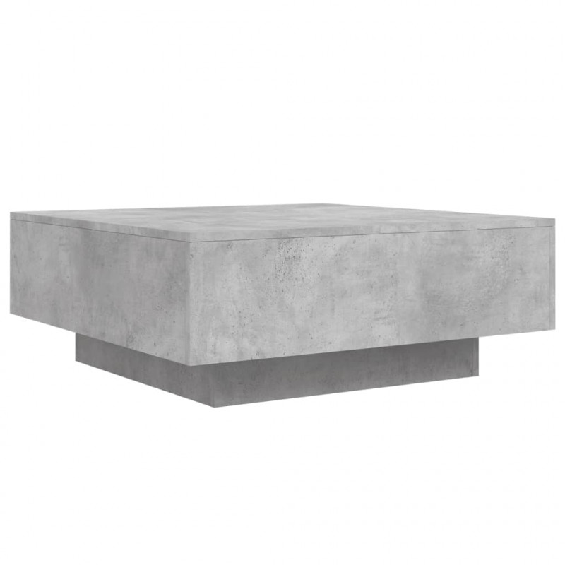 Stolik kawowy, szarość betonu, 80x80x31 cm, płyta wiórowa