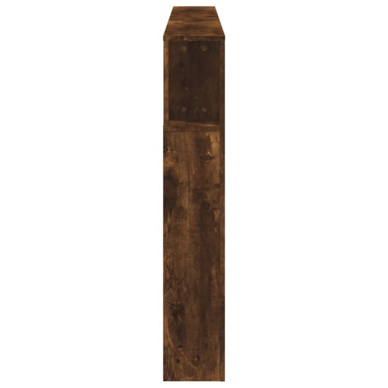 Wezgłowie łóżka z LED, przydymiony dąb, 200x18,5x103,5 cm