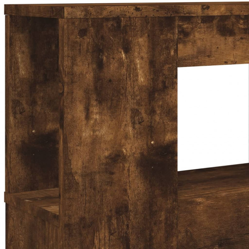 Wezgłowie łóżka z LED, przydymiony dąb, 200x18,5x103,5 cm