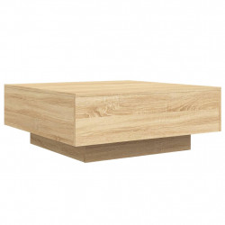 Stolik kawowy z podświetleniem LED, dąb sonoma, 80x80x31 cm
