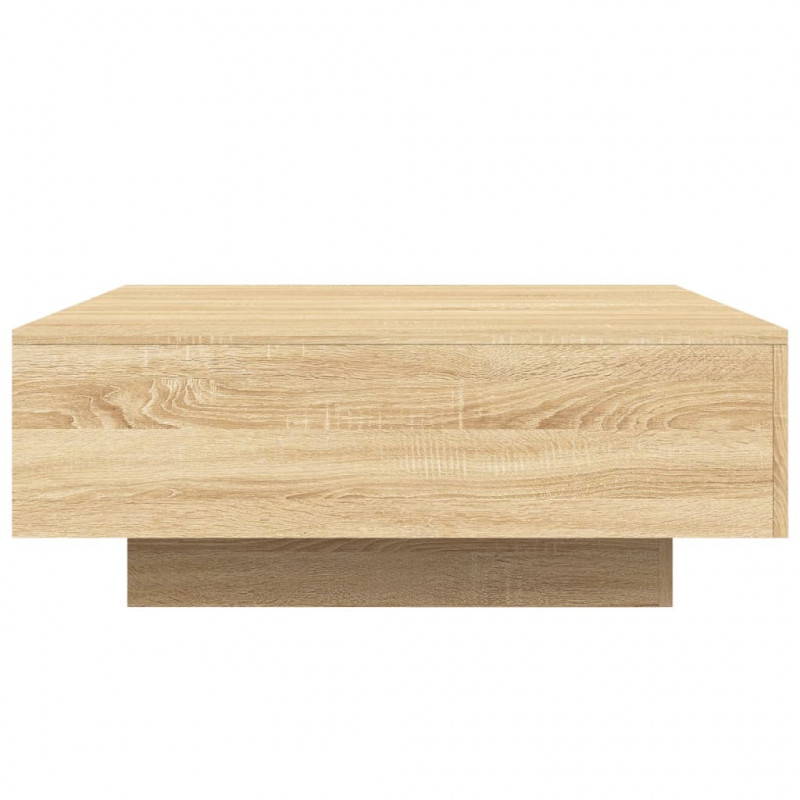 Stolik kawowy z podświetleniem LED, dąb sonoma, 80x80x31 cm