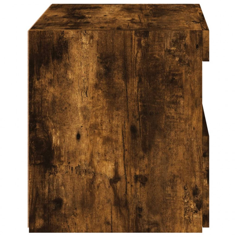 Szafki nocne z LED, 2 szt., przydymiony dąb, 50x40x45 cm