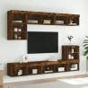 Szafka TV z oświetleniem LED, przydymiony dąb, 80x30x30 cm