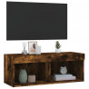 Szafka TV z oświetleniem LED, przydymiony dąb, 80x30x30 cm