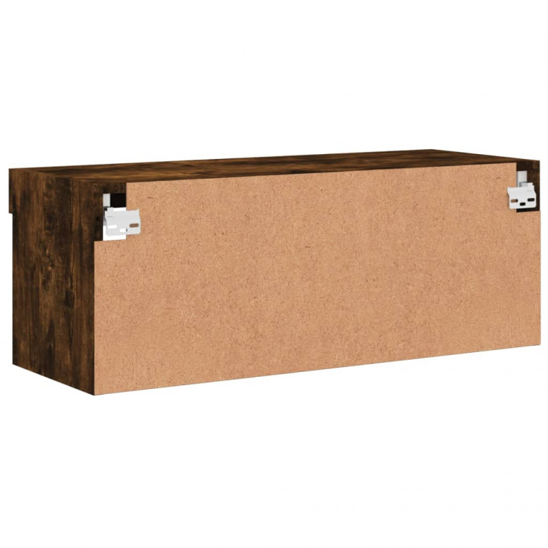 Szafka TV z oświetleniem LED, przydymiony dąb, 80x30x30 cm
