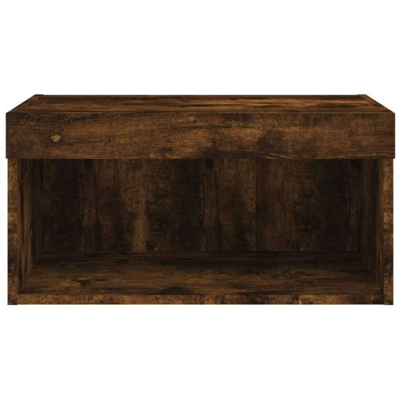Szafka pod TV, z LED, kolor przydymiony dąb, 60x30x30 cm