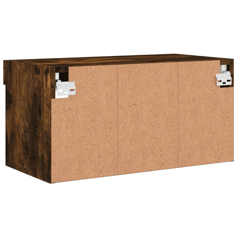 Szafka pod TV, z LED, kolor przydymiony dąb, 60x30x30 cm