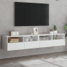 Ścienne szafki TV, 2 szt., białe, 80x30x30 cm