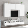 Ścienne szafki TV, 2 szt., białe, 80x30x30 cm