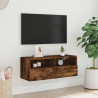 Ścienna szafka TV, przydymiony dąb, 80x30x30 cm