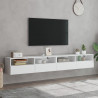 Ścienne szafki TV, 2 szt., białe, 100x30x30 cm