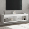 Szafki pod TV, z oświetleniem LED, 2 szt., białe, 60x30x30 cm