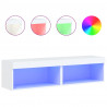 Szafki pod TV, z oświetleniem LED, 2 szt., białe, 60x30x30 cm