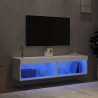 Szafki pod TV, z oświetleniem LED, 2 szt., białe, 60x30x30 cm