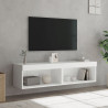 Szafki pod TV, z oświetleniem LED, 2 szt., białe, 60x30x30 cm