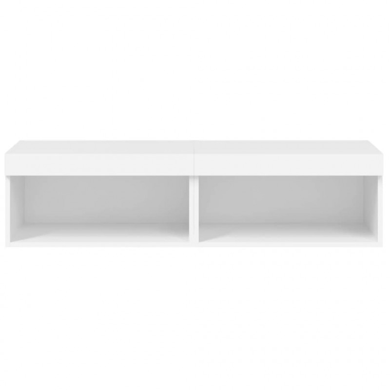Szafki pod TV, z oświetleniem LED, 2 szt., białe, 60x30x30 cm