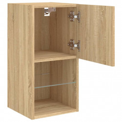 Szafki TV, z LED, 2 szt., dąb sonoma, 30,5x30x60 cm