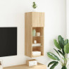 Szafka TV, z LED, dąb sonoma, 30,5x30x90 cm
