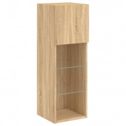 Szafka TV, z LED, dąb sonoma, 30,5x30x90 cm