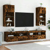 Szafka TV z LED, przydymiony dąb, 40,5x30x90 cm