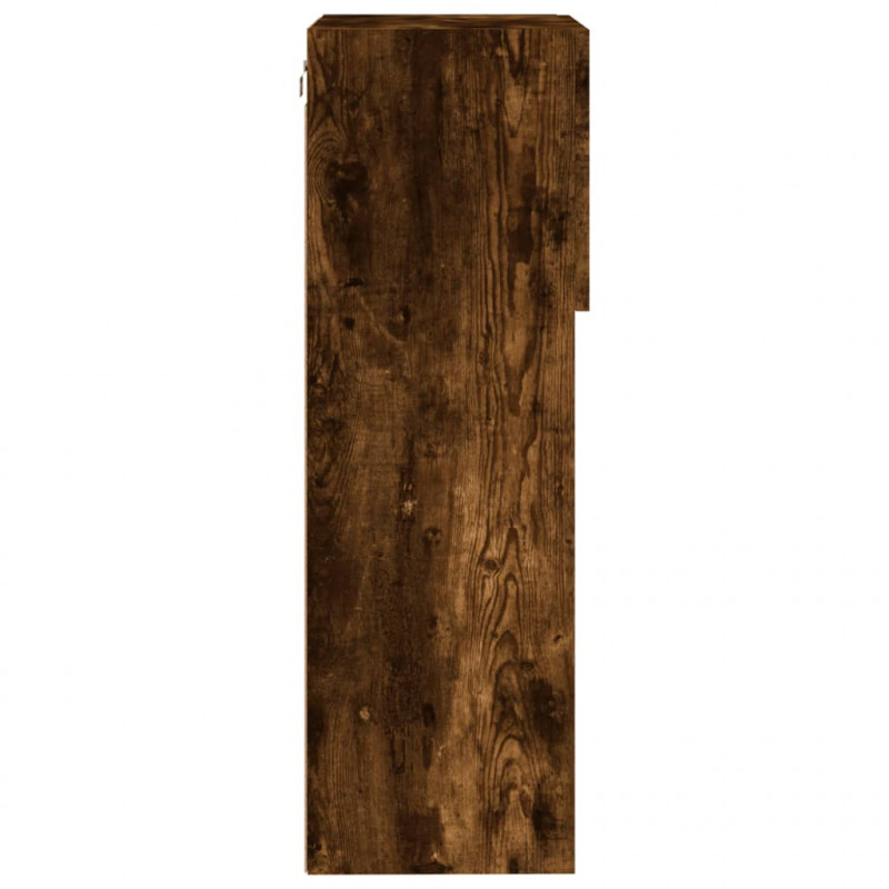 Szafka TV z LED, przydymiony dąb, 40,5x30x90 cm