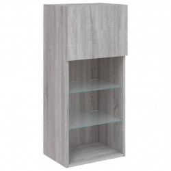Szafka TV z LED, szary dąb sonoma, 40,5x30x90 cm