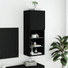 Szafka TV z LED, czarna, 40,5x30x102 cm