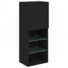 Szafka TV z LED, czarna, 40,5x30x102 cm