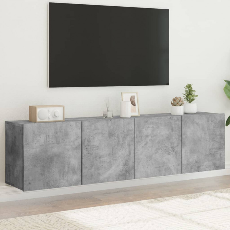 Ścienne szafki TV, 2 szt. szarość betonu 80x30x41 cm