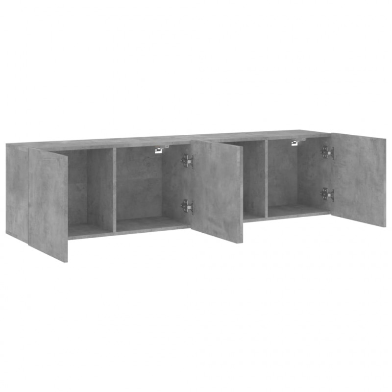 Ścienne szafki TV, 2 szt. szarość betonu 80x30x41 cm
